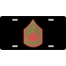 USMC E-7 Gunnery Sergeant Green Red Chevron License Plate