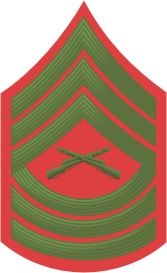U.S.M.C. E-8 MASTER SERGEANT GREEN / RED CHEVRON DECAL