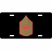 USMC E-8 Master Sergeant Green Red Chevron License Plate