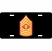 USMC E-9 Master Gunnery Sergeant Red Gold Chevron License Plate