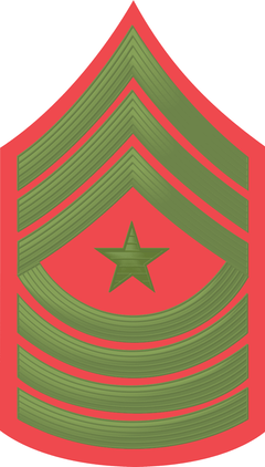 U.S.M.C. E-9 SERGEANT MAJOR GREEN / RED CHEVRON DECAL