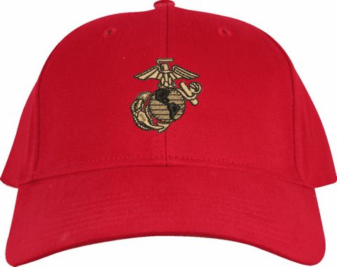 USMC EGA Red Low-Profile Cap (Made in the USA)