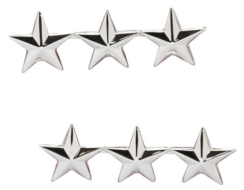 U.S.M.C. Lt. General 3 Star Collar Rank Insignia