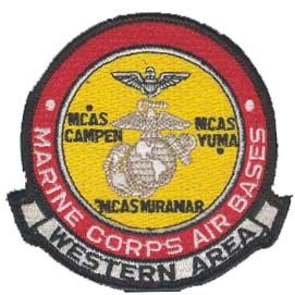 USMC Marine Corps Air Base Western Area No Stars 3.5" Hook & Loop Backed
