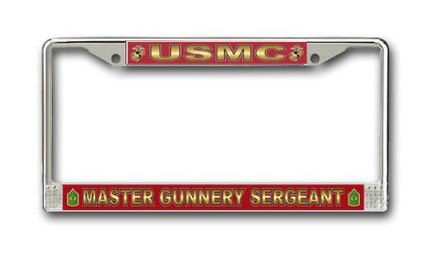 U.S.M.C. 'Master Gunnery Sergeant' License Plate Frame