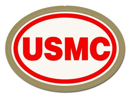 U.S.M.C. OVAL BUMPER STICKER