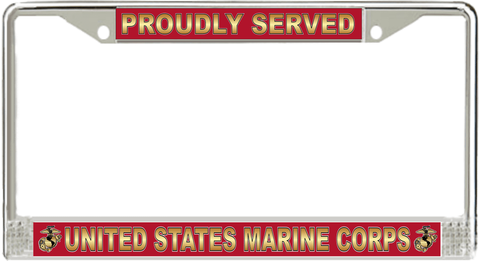 U.S.M.C. 'Proudly Served' License Plate Frame