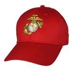 U.S.M.C. with White EGA Low-Profile Made in USA Red Cotton Twill Cap