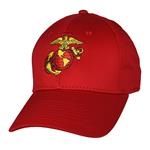U.S.M.C. Red with black and Gold trim EGA Low-Profile Made in USA Red Cotton Twill Cap