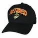 USMC Retired Black Cap w/White Eagle Globe and Anchor