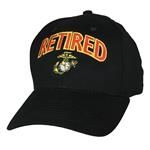 USMC Retired Black Cap w/White Eagle Globe and Anchor
