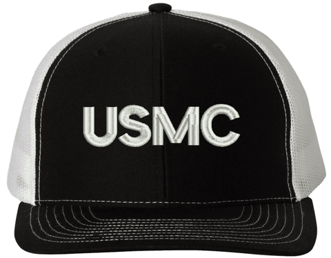 USMC Text Only USA Mesh-Back Cap
