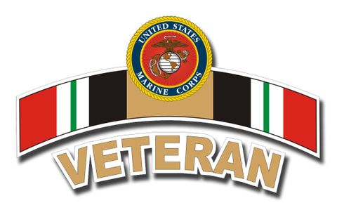 U.S.M.C. Veteran Iraq Ribbon Sticker