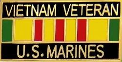 USMC Vietnam Veteran with Ribbon Lapel Pin