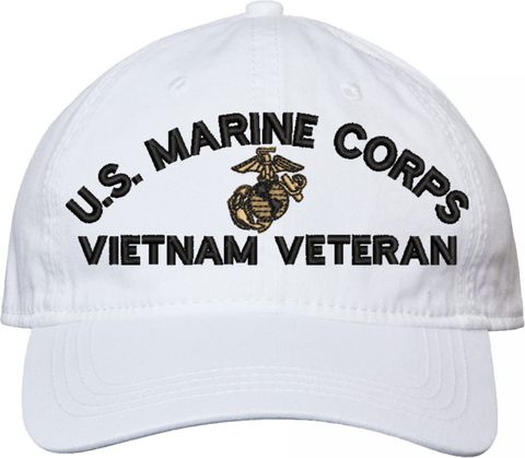 USMC Vietnam Veteran White Dad Cap