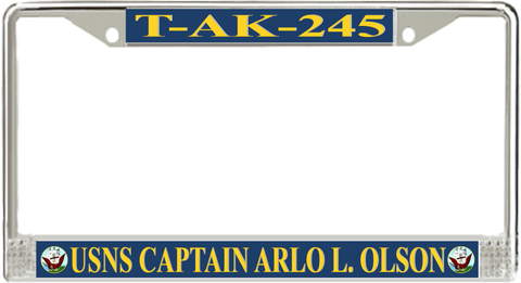 USNS Captain Arlo L. Olson T-AK-245 License Plate Frame