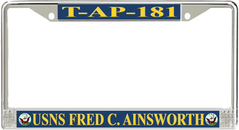 USNS Fred C. Ainsworth T-AP-181 License Plate Frame