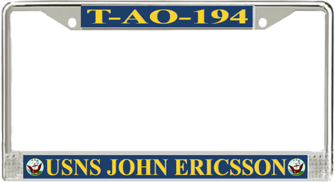 USNS John Ericsson T-AO-194 License Plate Frame