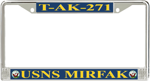 USNS Mirfak T-AK-271 License Plate Frame