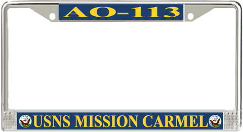 USNS Mission Carmel AO-113 License Plate Frame