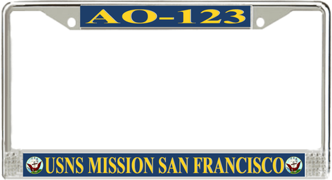USNS Mission San Francisco AO-123 License Plate Frame