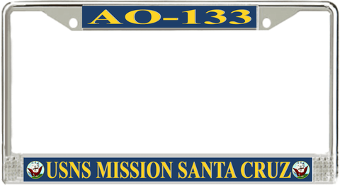 USNS Mission Santa Cruz AO-133 License Plate Frame
