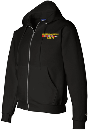 USS Abraham Lincoln CVN-72 with Desert Storm Ribbons (Kuwait) Full-Zip Hoodie