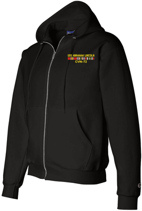 USS Abraham Lincoln CVN-72 with Desert Storm Ribbons (Saudi Arabia) Full-Zip Hoodie