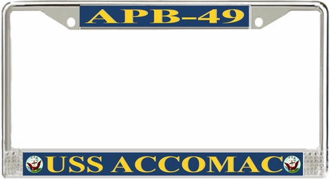 USS Accomac APB-49 License Plate Frame