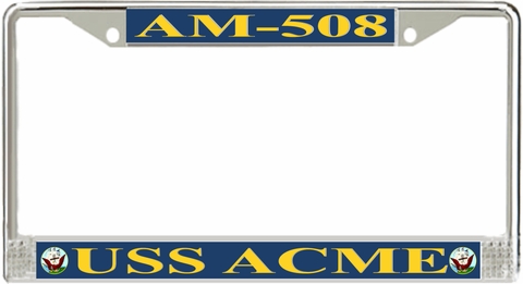 USS Acme AM-508 License Plate Frame