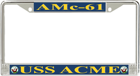 USS Acme AMc-61 License Plate Frame
