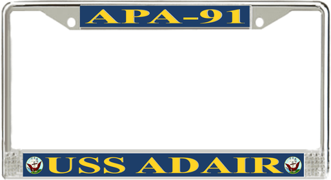 USS Adair APA-91 License Plate Frame