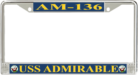 USS Admirable AM-136 License Plate Frame
