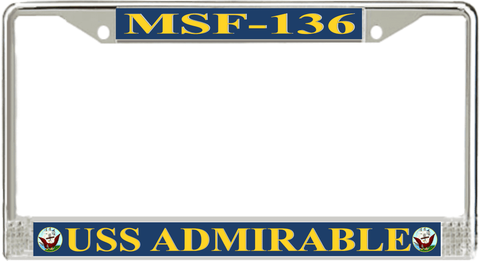USS Admirable MSF-136 License Plate Frame