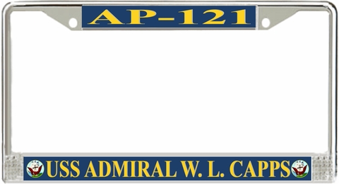 USS Admiral W. L. Capps AP-121 License Plate Frame