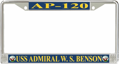 USS Admiral W. S. Benson AP-120 License Plate Frame