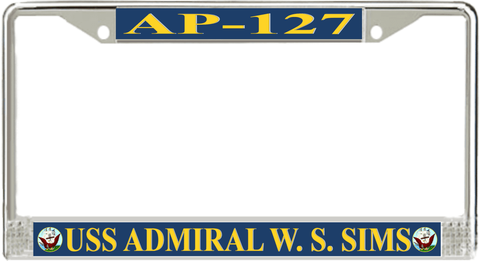 USS Admiral W. S. Sims AP-127 License Plate Frame