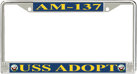 USS Adopt AM-137 License Plate Frame