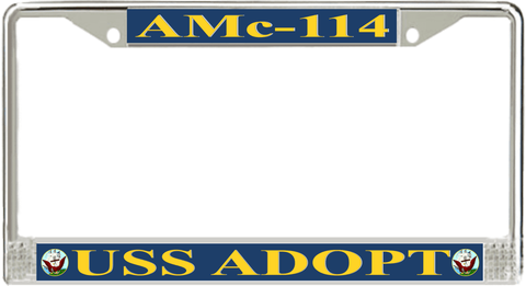 USS Adopt AMc-114 License Plate Frame