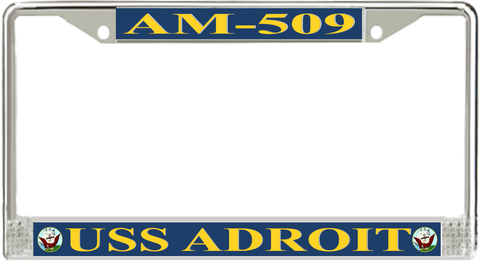 USS Adroit AM-509 License Plate Frame