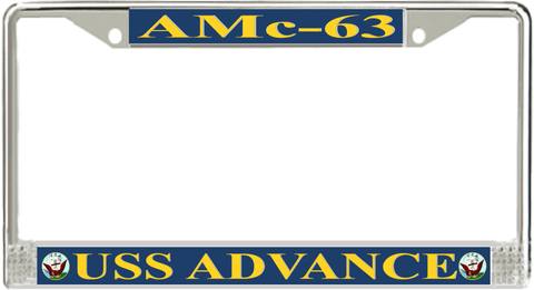 USS Advance AMc-63 License Plate Frame
