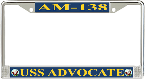 USS Advocate AM-138 License Plate Frame