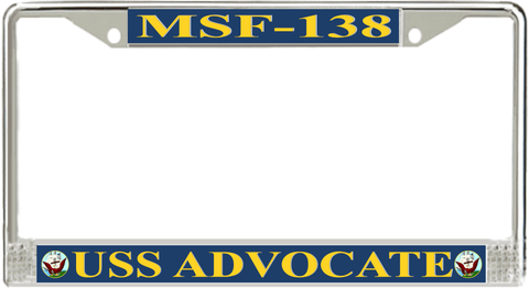USS Advocate MSF-138 License Plate Frame