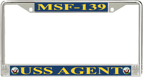 USS Agent MSF-139 License Plate Frame