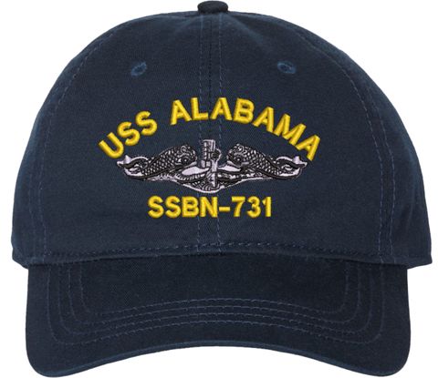 USS Alabama SSBN-731 with Dolphins Unstructured Dad Cap