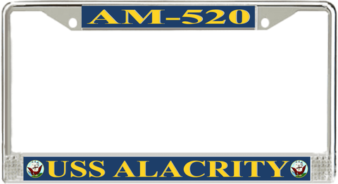 USS Alacrity AM-520 License Plate Frame