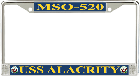 USS Alacrity MSO-520 License Plate Frame