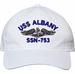USS Albany SSN-753 with Dolphins Unstructured Dad Cap