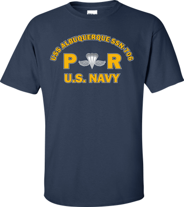 USS ALBUQUERQUE SSN-706 Rate PR Aircrew Survival Equipmentman T-Shirt