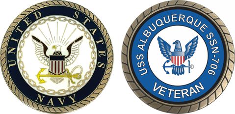 USS Albuquerque SSN-706 Veteran Challenge Coin